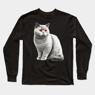 British Shorthair Cat, Love British Shorthair Cats Long Sleeve T-Shirt